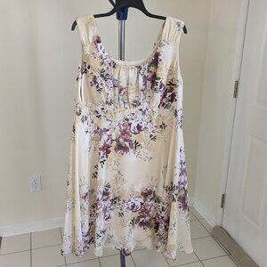 Dressbarn Floral Chiffon Dress with White Cardigan